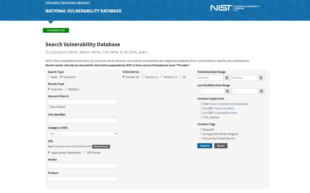 図：National Vulnerability Database