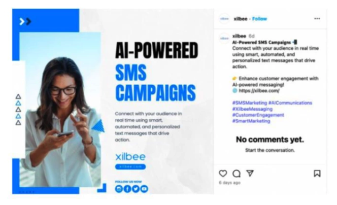 InstagramでのAI搭載SMSキャンペーンの広告